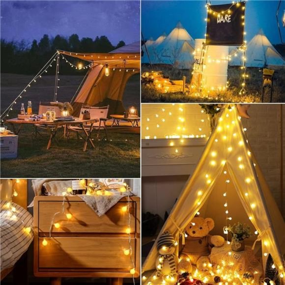 Globe String Lights, 33 Feet 100 Led Fairy Lights Plug in, 8 Modes with Remote - Picture 6 of 7